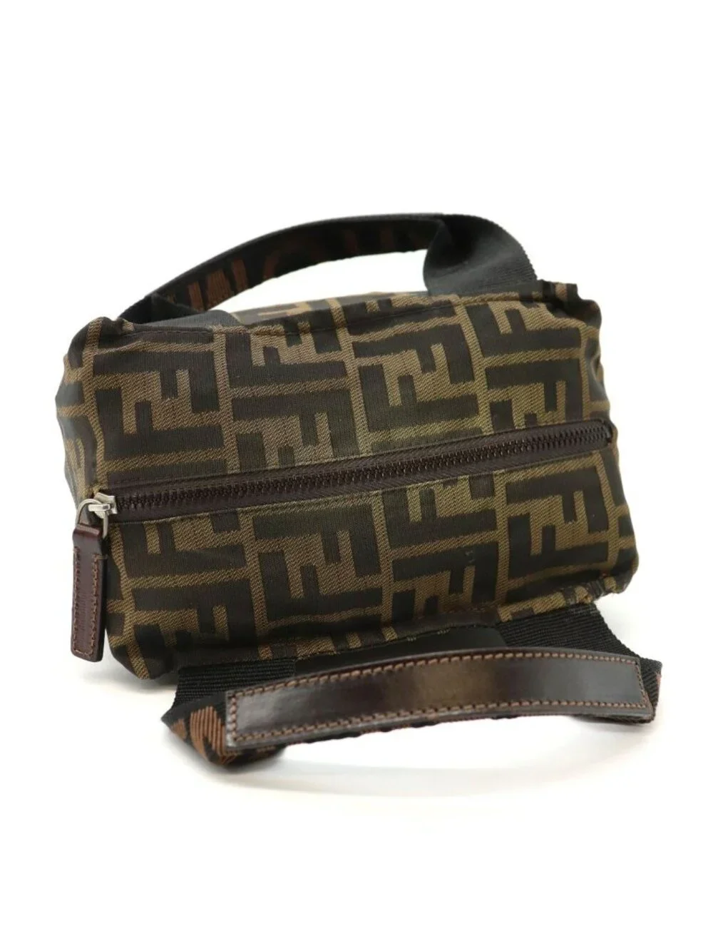 Fendi Zucca Handbag Pouch Inventory Nylon Khaki